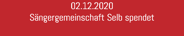 02.12.2020 Sängergemeinschaft Selb spendet